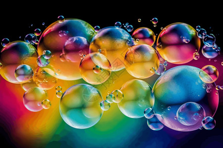 五颜六色的漂浮泡泡背景图片