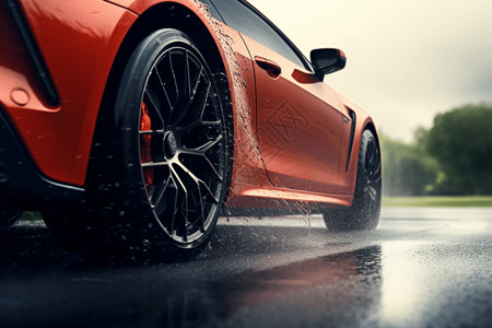 卡钳雨中的轮胎背景