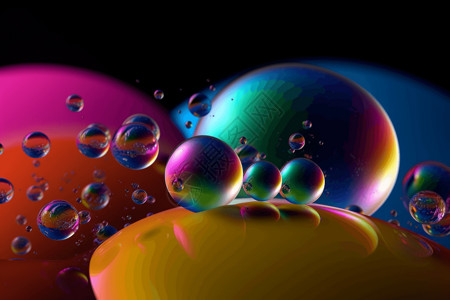 高清气泡素材高清的彩色水珠插画