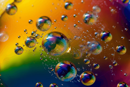 高清的彩色水泡泡背景图片