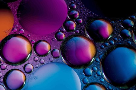 高清水泡素材蓝粉色的高清彩色肥皂泡插画