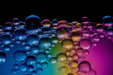 水泡素材密集的彩色肥皂泡插画