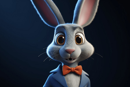 穿西装的兔子西装兔子卡通人物兔子的卡通人物插画