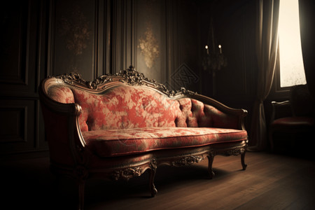 欧式古董椅子复古沙发背景