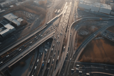 高速公路鸟瞰图背景图片