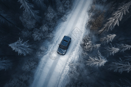 汽车穿梭雪地车户外穿梭图背景