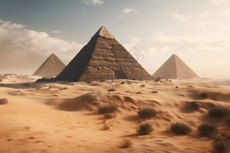 古埃及金字塔场景图背景图片