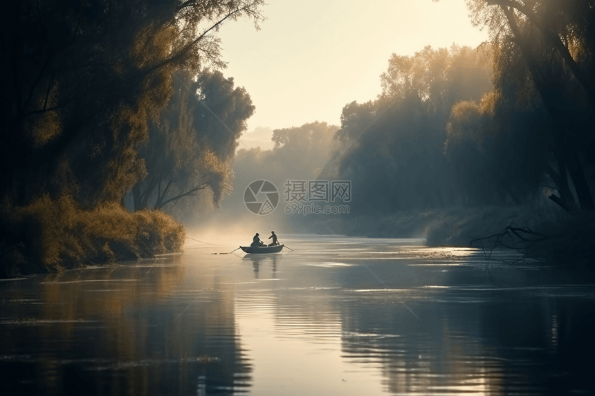 宁静的河流图图片
