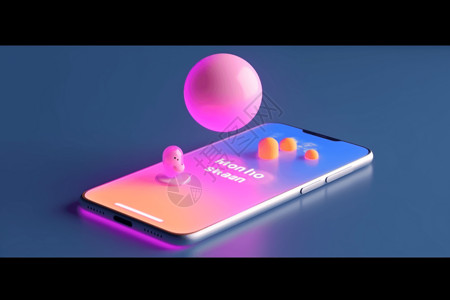 气泡聊天素材3d渲染概念手机设计图片