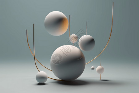 平衡悬浮球体抽象背景图片