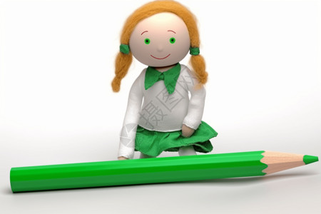 绿色布娃娃背景图片