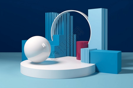 3D广告3d抽象蓝色背景背景