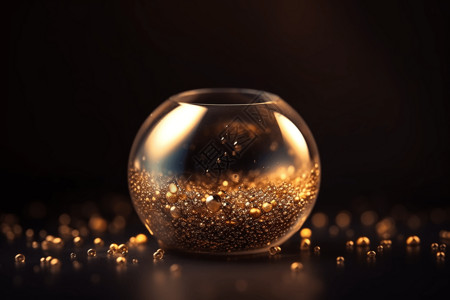 金色玻璃球背景图片