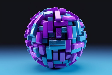 紫色光球体抽象插图3d渲染背景图片
