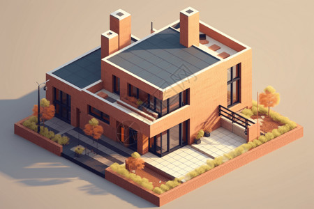 拉科克砖建筑木砖等距住宅设计图片