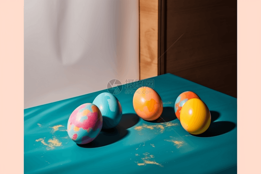 三个明亮的复活节彩蛋图片