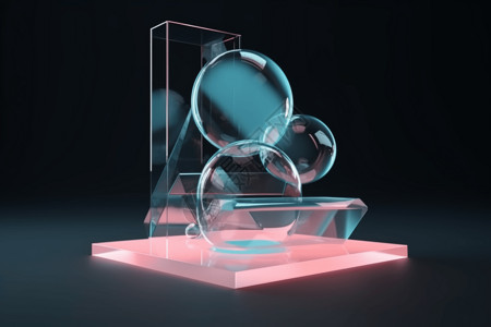 抽象3d玻璃展台图片