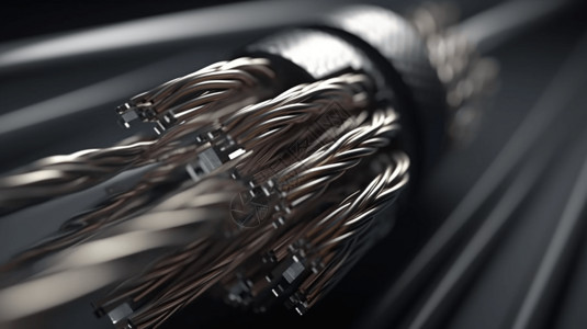 金属材料光纤电缆3D图设计图片