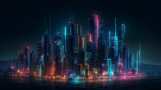 人工智能城市背景图片