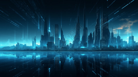 蓝色游戏背景黑色数字科幻景观设计图片