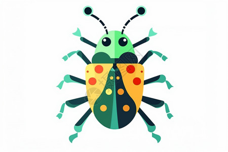 可爱的甲虫图标背景图片