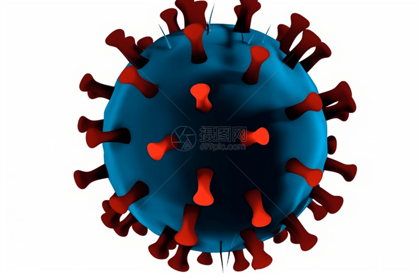 流感危险疾病3d渲染模型图片