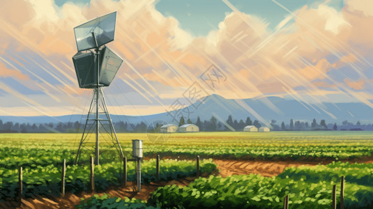农业监测智能作物监测插画插画