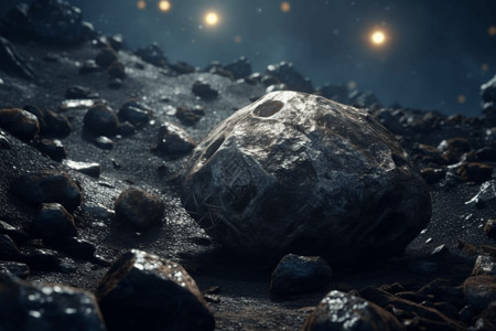 陨石表面小行星采矿图设计图片