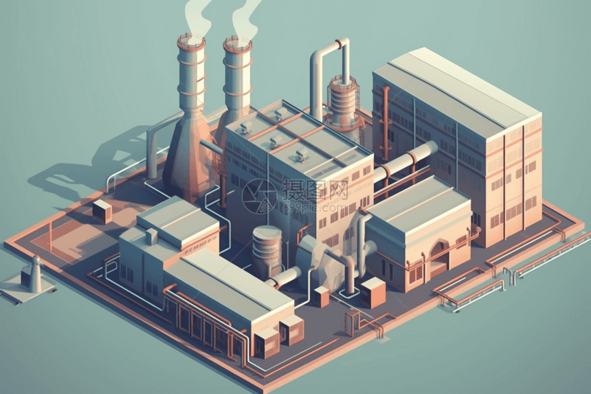 工业工厂平面插图图片