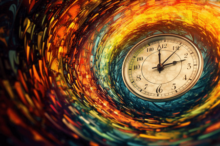 抽象时间钟表上的时间设计图片