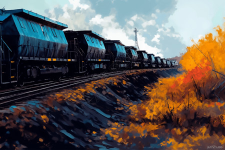 煤炭火车景观背景图片