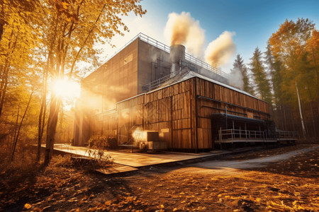 木材气化发电厂图背景图片