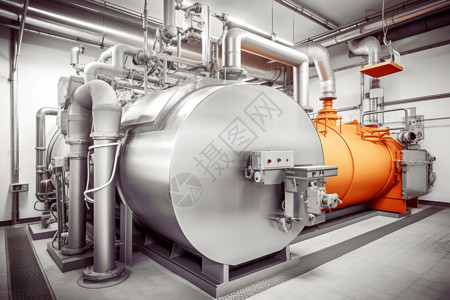 燃气锅炉生物质气体清洁室渲染图设计图片