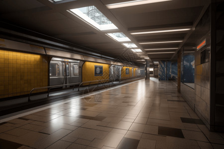 地铁人群地铁站建设渲染图设计图片