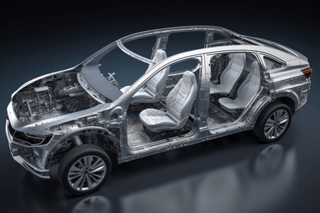 混合动力汽车内部的剖视图设计图片