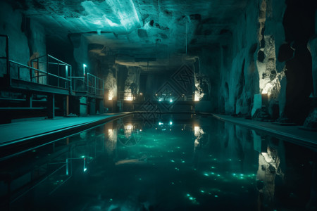 波光潋滟的地下水库图片