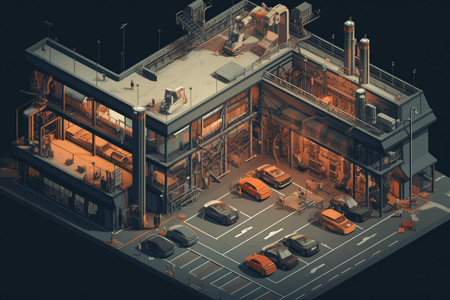 汽车工厂的鸟瞰图图片