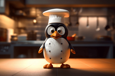小柜素材优秀的企鹅厨师插画