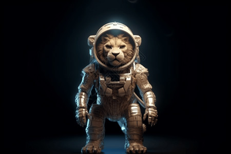 勇敢坚定的宇航员狮子图片