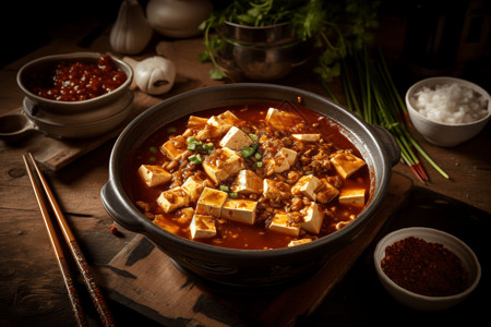香辣美味的麻婆豆腐高清图片