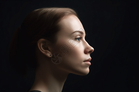 女性的侧脸轮廓肖像背景图片