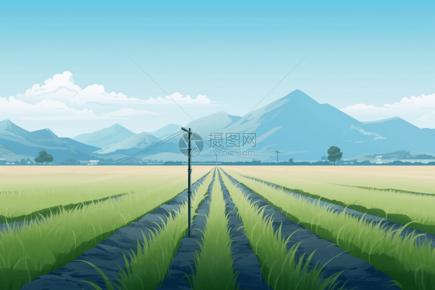 稻田灌溉系统图片