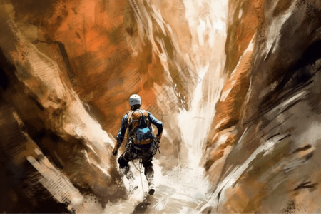 峡谷探险一种极限运动背景图片