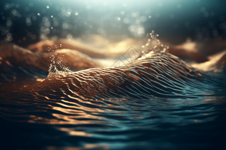 流动的海水波光粼粼的液体波设计图片