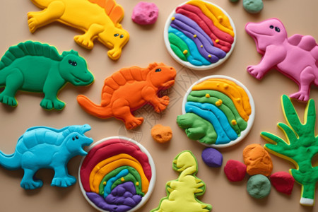 吃饼干恐龙幼儿园手工课堂设计图片