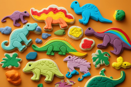 吃饼干恐龙橡皮泥恐龙设计图片
