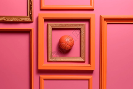 篮球墙几何图形框架设计图片