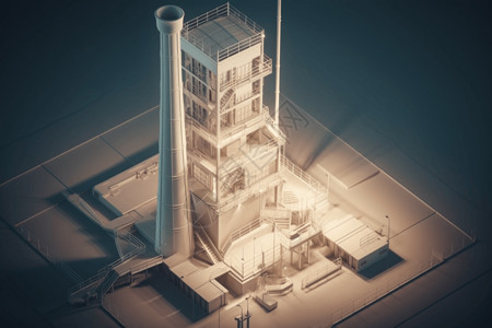 竖井风力发电机电梯竖模型设计图片