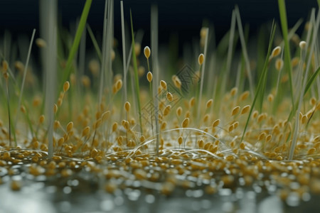 杂交稻植物的生长高清图片