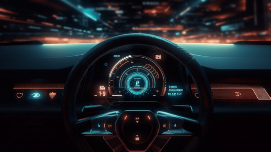 内置GPS系统的汽车仪表板背景图片